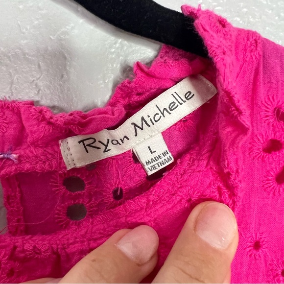 Ryan Michelle hot pint tiered lace dress sz L - Picture 4 of 5